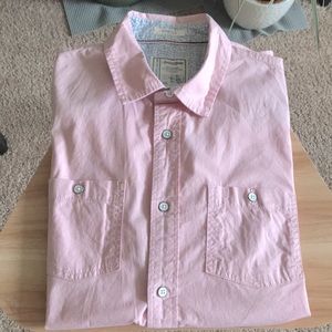 Bubble gum pink short sleeves button down shirt